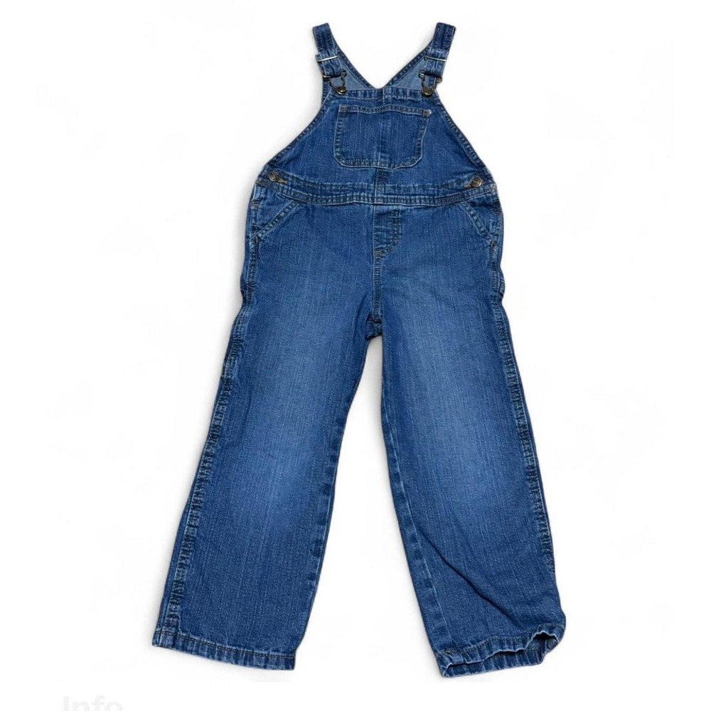 Vintage Wrangler Kids Denim Overalls Size 5T Blue Jeans Carpenter Bib Y2K